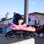Patins Inline Shadow Rosa Iniciante Abec 7 HD Inline