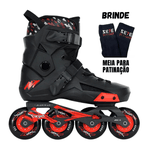Patins Inline Freestyle Revolt Preto Rodas Pretas ABEC-9 Traxart