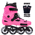 Patins New Skull II Rosa Inline HD Freestyle 80mm Abec 9