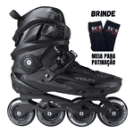 Patins Volt + 2.0 Preto Inline Freestyle Traxart 80mm Abec-9