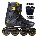 Patins Inline Freestyle Traxart Revolt Turbo Black Gold 80MM ABEC-9 Cromo