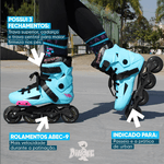 Patins Inline Freestyle Traxart Revolt Azul 80MM ABEC-9