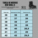 Patins New Skull II Preto Inline HD Freestyle 80mm Abec 9