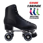 Patins Quad Traxart Klassic Preto 4 Rodas ABEC-5