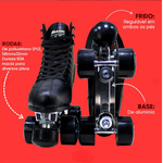 Patins Quad Traxart Klassic Preto 4 Rodas ABEC-5