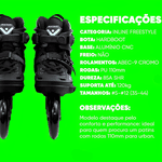 Patins Inline Freestyle Volt +3 Preto 110MM 3 Rodas Abec9 Traxart 