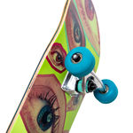 Skate Montado Iniciante Olho a Olho Verde/Azul Fam Sports