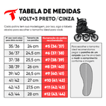 Patins Inline Freestyle Volt +3 Preto 110MM 3 Rodas Abec9 Traxart 