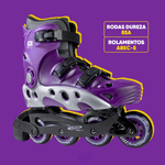 Patins Inline Recreação Traxart Spectro Roxo 72mm ABEC-5