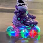Patins Infantil Hardboot X-Light Roxo com Rodas Led ABEC9