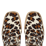 BOTINA FEMININA CONFORTO COURO ESTAMPADO LEOPARDO