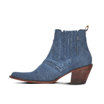 BOTINA FEMININA TECIDO JEANS AZUL