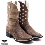 BOTA TEXANA BICO QUADRADO AMERICAN ESCAMADA - FRANCA BOOTS