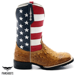 BOTA TEXANA BICO QUADRADO REPLICA AVESTRUZ FRANCA BOOTS