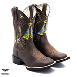 BOTA TEXANA BICO QUADRADO NOSSA SENHORA APARECIDA FB001 FRANCA BOOTS 