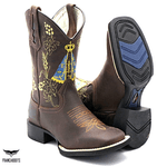 BOTA TEXANA BICO QUADRADO NOSSA SENHORA APARECIDA FB001 FRANCA BOOTS 