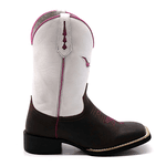 BOTA TEXANA FRANCA BOOTS BICO QUADRADO BOI PINK