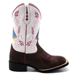 BOTA TEXANA FRANCA BOOTS EM COURO BICO QUADRADO NOSSA SENHORA PINK