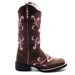 BOTA TEXANA HOPPER FEMININA FRANCA BOOTS BORDADA CRUZ