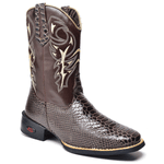 BOTA TEXANA COUNTRY MASCULINA BORDADA REPLICA JACARE - LINHA ECO 