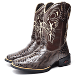 BOTA TEXANA COUNTRY MASCULINA BORDADA REPLICA JACARE - LINHA ECO 