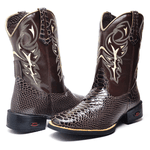 BOTA TEXANA COUNTRY MASCULINA BORDADA REPLICA JACARE - LINHA ECO 