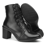 Bota Couro Feminina Fancy preta
