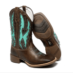 BOTA TEXANA FRANCA BOOTS MASCULINA RECORTES A LASER VERDE FB2214