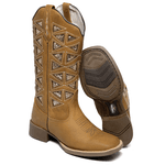 BOTA TEXANA FRANCA BOOTS HOOPER FEMININA COM RECORTES A LASER FB2221