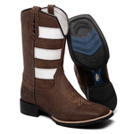 BOTA TEXANA FRANCA BOOTS MASCULINA BORDADA FB2246 CAFÉ