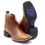 BOTINA MASCULINA EM COURO BICO QUADRADO FRANCA BOOTS 