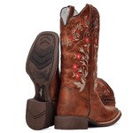 BOTA TEXANA FRANCA BOOTS BORDADA FLORAL HOPPER