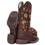 BOTA TEXANA FRANCA BOOTS BORDADA FLORAL HOPPER 