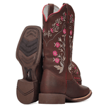 BOTA TEXANA FRANCA BOOTS BORDADA FLORAL HOPPER 