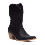 Bota Texana Feminina Couro Brilhante Preto 