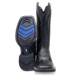 BOTA TEXANA FEMININA BORDADA A LASER BLACK FB1038 