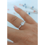 Anel Feminino Solitário Pedras Zircônias Prata De Lei 925