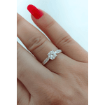 Anel Feminino Solitário Pedras Zircônias Prata De Lei 925