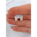 Brinco Argolinha Prata De Lei Com Zircônias