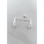 Brinco De Prata Com Apliques De Ouro E Zircônias Ponto De Luz