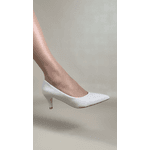 Sapato Scarpin Salto Fino Off White