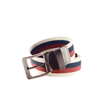 Cinto Couro com Elástico Tricolor Masculino Café