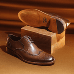 Sapato Social Derby Brogue Bernardi - Café