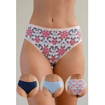 Kit 3 Calcinhas Frelith Floral Azul Claro e Marinho - ESTAMPADA