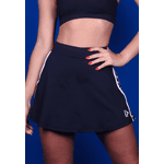Short Saia Fitness Frelith Tamara Preto com Recortes Estampados em Microfibra - PRETO