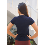 T-Shirt Frelith Canelado em Viscolycra - MARINHO