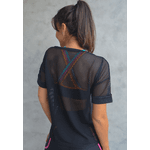 Blusa Fitness Frelith Tela Faixa - PRETO