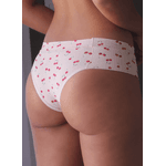 Kit 3 Calcinhas Cereja Vermelho Base em Microfibra Leve - ESTAMPADA