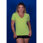 T-Shirt Frelith Gola V Fitness Lisa em Microfibra New Trip - VERDE LIMA