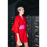 Vestido Kimono Caetana Vermelho Faixa